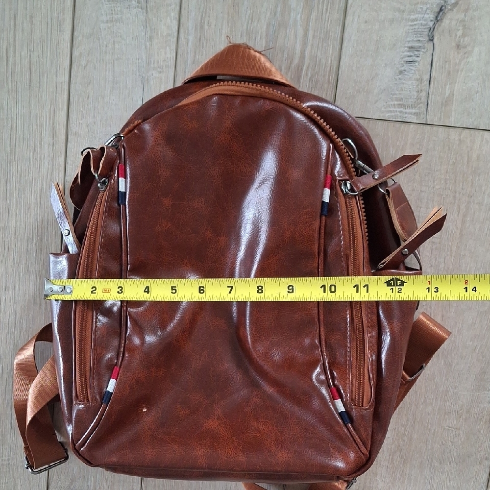 Brown Leather Backpack - Picture 12 of 14